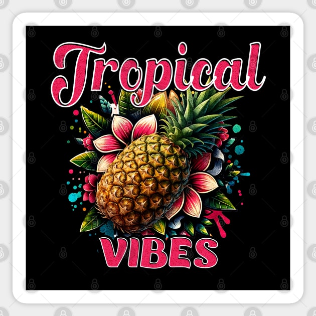 Tropical Vibes Sticker by Cool Monkey Designs